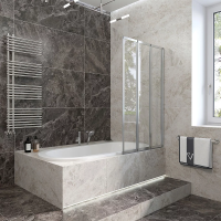 Шторка на ванну Veconi Palau PL-73R, 900x1500, хром, стекло прозрачное