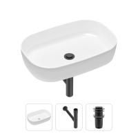 Комплект 3 в 1 Lavinia Boho Bathroom Sink 21520081: накладная фарфоровая раковина 54 см, металлический сифон, донный клапан