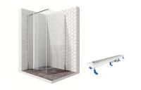 Душевой уголок Ambassador Nord 13011105-ST13, квадратный, линейный трап, 90х90