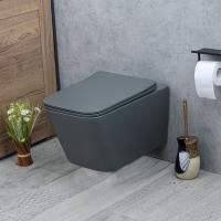 Унитаз подвесной безободковый MELANA MLN-310304MDG матовый темно серый