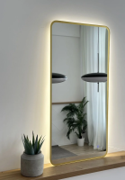 Зеркало EMZE Led Смартфон с подсветкой и УФ-окантовкой 50x100 (золото)