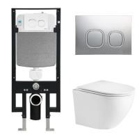 Унитаз с инсталляцией WeltWasser AMBERG 497 + MERZBACH 004 MT-WT + AMBERG RD-CR