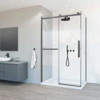 Душевой уголок Комо Софт (Como Soft) VSR-1CS1013CLGM, 1300*1000, вороненая сталь, стекло прозрачное