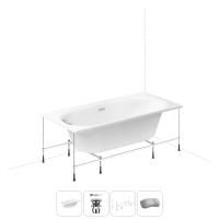 Акриловая ванна в наборе 4 в 1: встраиваемая ванна, слив-перелив, каркас, подголовник Wellsee Dream For More 20216809R