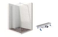 Душевая перегородка Ambassador Walk-in 15031101-ST2, свободный вход, линейный трап, 90см