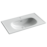 Раковина накладная Ceramicanova Sabo, прямоугольная с отверстием под смеситель 800*460*130, цвет белый. Для установки на мебель, арт. CN13002