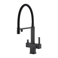 Смеситель для кухни с гибким изливом и подключением фильтра GAPPO G4395-56, черный