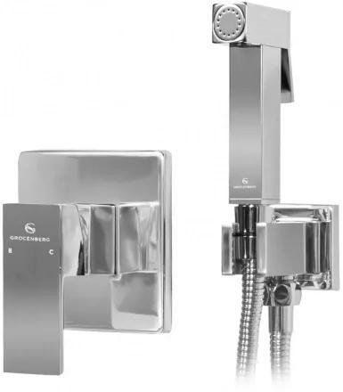 Смеситель встраиваемый с гигиеническим душем Grocenberg GB1001 Хром