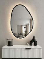Зеркало EMZE Led Асимметричное с подсветкой и УФ-окантовкой 55x80 (черный)