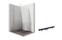 Душевой уголок Ambassador Abner 10011105-PR1, квадратный, линейный трап, 90х90