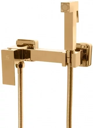 Смеситель с гигиеническим душем Grocenberg GB101N Золото глянец