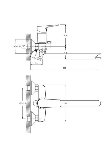 Смеситель для ванны Haiba HB22506