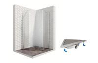 Душевой уголок Ambassador Diamond 12011112L-ST9, пятиугольный, угловой трап, 100х100