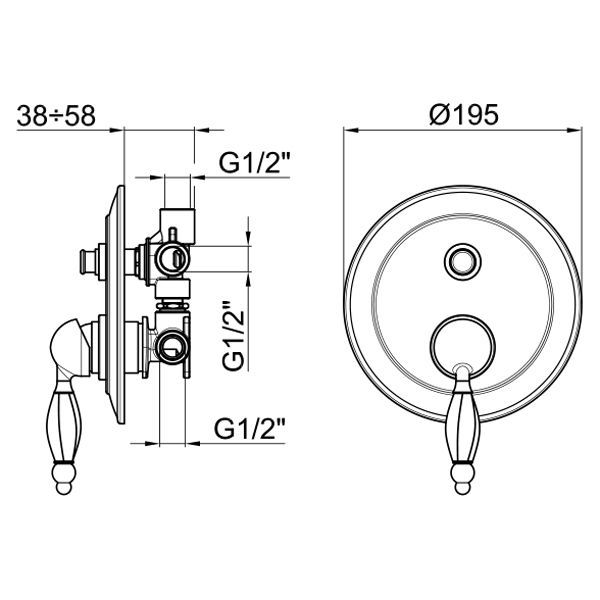 Смеситель для ванны и душа Webert Alexandra AL860101017