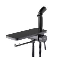 773500301 Jupiter Смеситель Damixa монтируемый в стену с гигиеническим душем и полкой, черный