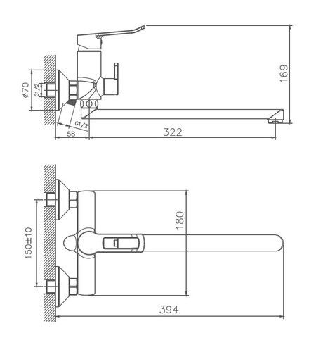 Смеситель для ванны Haiba HB22556