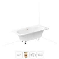 Акриловая ванна в наборе 4 в 1: встраиваемая ванна, слив-перелив, ножки, подголовник Wellsee Dream For More 20216820R