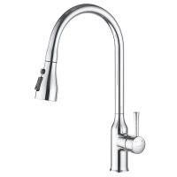 Смеситель для кухни с выдвижным изливом Shevanik S163, хром