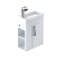 Тумба с раковиной IDDIS Torr 40 подвесная белая полки слева TOR40W1i95K