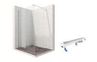 Душевая перегородка Ambassador Walk-in 15031102-ST10, свободный вход, линейный трап, 100см