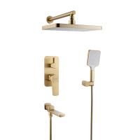 Душевая система встраиваемая Shevanik S9935G, золотой сатин