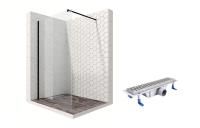 Душевая перегородка Ambassador Walk-in 15031111-ST2, свободный вход, линейный трап, 110см