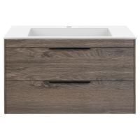Тумба под раковину Vincea Chiara 2D 800 подвесная, 2 выкатных ящика soft-close, R.Oak