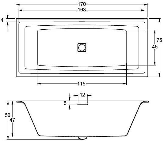 Акриловая ванна Riho Still Square 170x75 BR0200500K00132