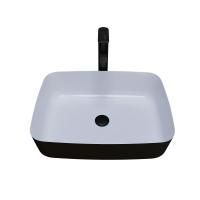 Раковина Grossman GR-4043BW 505x390x140 черная белая внутри