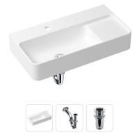 Комплект 3 в 1 Lavinia Boho Bathroom Sink 21520488: накладная фарфоровая раковина 60 см, металлический сифон, донный клапан