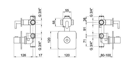 Смеситель для душа Webert Living LV971302560, черный