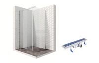 Душевой уголок Ambassador Nord 13011103-ST4, квадратный, линейный трап, 90х90