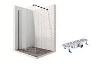 Душевая перегородка Ambassador Walk-in 15031109-ST3, свободный вход, линейный трап, 90см