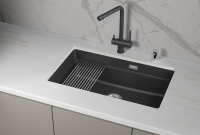 Мойка для кухни Granula Kitchen Space 7303iU черный, 73х45 см, прямоугольная