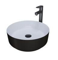 Раковина Grossman GR-4040BW 360x360x115 черная белая внутри