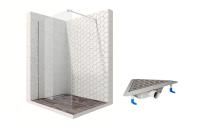 Душевая перегородка Ambassador Walk-in 15031101-ST16, свободный вход, линейный трап, 90см