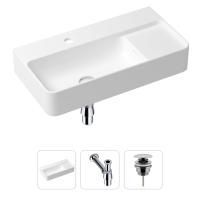 Комплект 3 в 1 Lavinia Boho Bathroom Sink 21520491: накладная фарфоровая раковина 60 см, металлический сифон, донный клапан