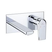 Встраиваемый смеситель для раковины (умывальника) Wellsee ICON! for life 182311001, в комплекте блок скрытого монтажа и внешняя панель на стену, латунный, длина излива 110 мм (цвет хром)