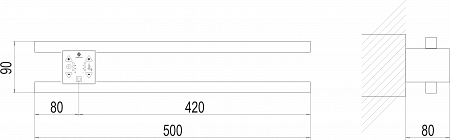 Полотенцесушитель с/т TERMINUS Электро Полка П2 ПРОФИЛЬ 500х90 NEW