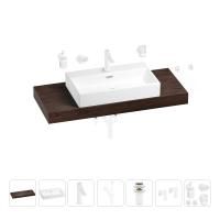 Раковина 70 см со столешницей 120 см Wellsee Graceful Pro 201012730 в наборе 10 в 1: столешница, раковина, смеситель, сифон, донный клапан, угловые вентили, аксессуары (цвет матовый белый)