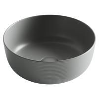 Раковина накладная Ceramicanova круглая 356x356x135, без перелива, цвет антрацит матовый