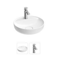 Раковина для ванной Wellsee Chalice Perfection 201000691 в наборе 2 в 1: круглая раковина белого глянцевого цвета, смеситель в цвете хром