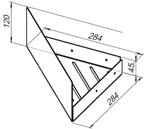 Полка Aquanet Магнум 28x28 белая матовая, угловая