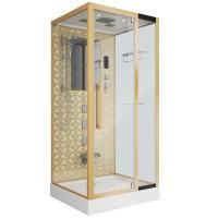 Душевая кабина Niagara Luxe NG-7714G 100x90x215, низкий поддон, стенки золото