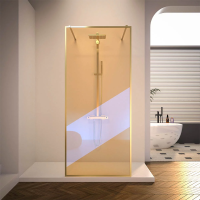 Душевая перегородка Veconi Korato KR-90GC, 1200x2000, брашированное золото, хамелеон