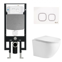 Унитаз с инсталляцией WeltWasser AMBERG 497 + MERZBACH 004 MT-WT + AMBERG RD-WT