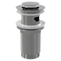 Водослив для умывальника Alcaplast click/clack 5/4", цельнометаллический с малой заглушкой, A391