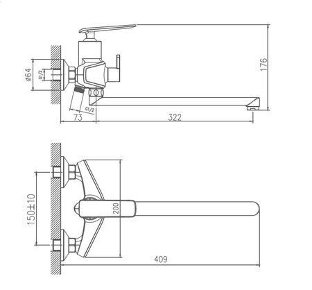 Смеситель для ванны Haiba HB22548-7