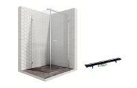 Душевой уголок Ambassador Abner 10011102R-PR2, квадратный, линейный трап, 100х100