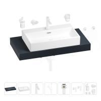 Раковина 70 см со столешницей 100 см Wellsee Graceful Pro 201012650 в наборе 10 в 1: столешница, раковина, смеситель, сифон, донный клапан, угловые вентили, аксессуары (цвет матовый белый)